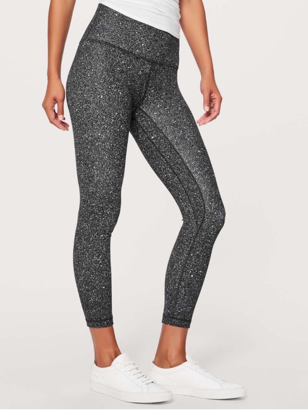 Lululemon Align Pant II (25") Luminesce Splatter Ice Grey Black size 4